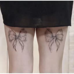 New 2021 Dark Bow Faux Tatouage Stickers Temporary Women Sexy Transferable Tattoo  Body Art Waterproof Long Lasting Thigh Tattoo