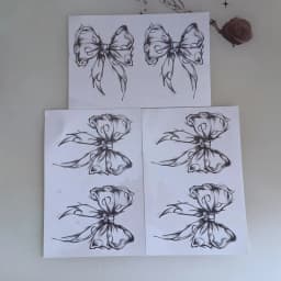 New 2021 Dark Bow Faux Tatouage Stickers Temporary Women Sexy Transferable Tattoo  Body Art Waterproof Long Lasting Thigh Tattoo