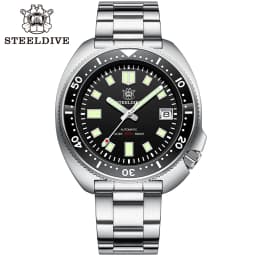 STEELDIVE SD1970 Automatic Turtle Dive Watch Replacement Bracelet 20MM Fully Brushed Signed Buckle Folding Clasp with Safety