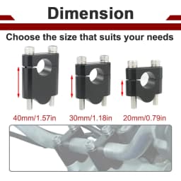 22mm 7/8" Handlebar Risers Mount Clamps Fit For Honda Grom MSX125 ST1100 NC700X NC750X CB500X CB250F Hornet250 CB300F CB400