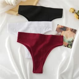 FINETOO Women's Panties Seamless High Waisted Thongs Woman Comfortable Briefs 9 Colors S-XL Sexy Underpants For Women