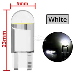 2PCS W5W 194 T10 Glass Housing Cob LED Home Bulb 6000K Wedge License Plate Lamp Dome Light White Diedo Auto Interior Read 12V DC