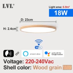 Modern Led Smart Ceiling Light Golden Wood Grain Dimmable Home Lighing WiFi Tuya App Voice Control Surface Mounting Ceiling Lamp