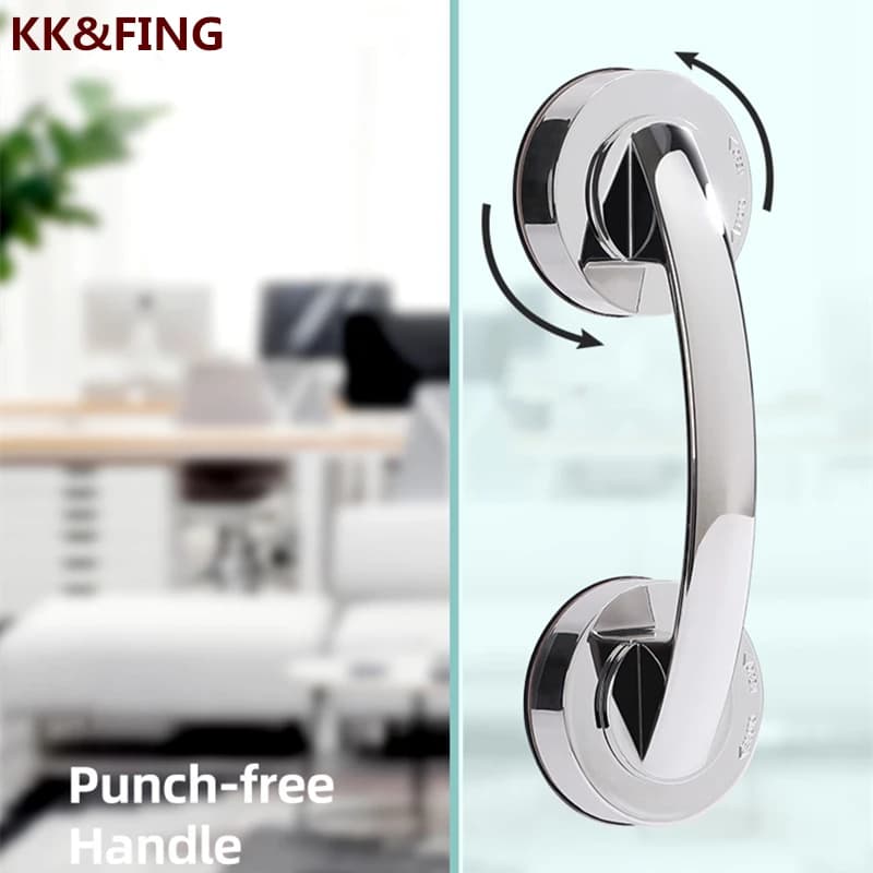 KK&FING Glass Door Sliding Door Handles Closet Cupboard Door Handles Toilet Lid Refrigerator Door Suction Cup Pulls Free Punch