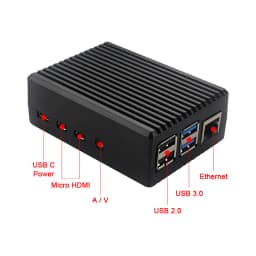 Raspberry Pi 4 Aluminum Alloy Case Metal Protective Enclosure Passive Cooling Shell Heat Dissipation for Raspberry Pi 4 Model B