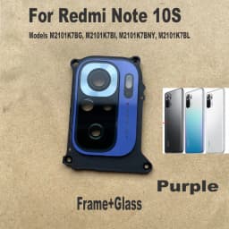 New For Xiaomi Redmi Note 10 10S Back Camera Glass Rear Lens Frame With Glue Sticker Adhesive 4G 5G 10T