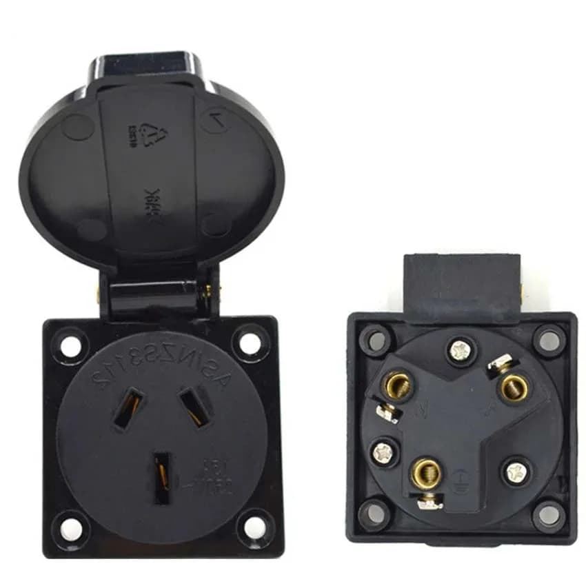 1pcs Black 10A 15A Australia Outdoor Industry Waterproof Socket New Zealand AU Power Electrical Wiring Receptacle Outlet 250V