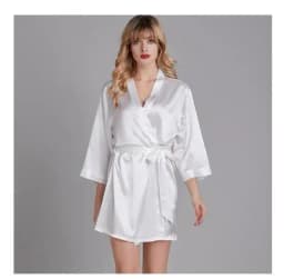Summer Champagne Chinese Bride Wedding Robe Satin Sleepwear Women Nightgown Sexy Nightdress Lady Kimono Bathrobe Gown Negligee