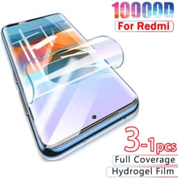 10000D Hydrogel Film For Xiaomi Redmi Note 10 9 8 Pro Screen Protector For Redmi 10 9C 8 7 6 9A K40 Pro Note 10S 9 8 T Not Glass