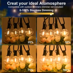 LED String Light G40 Shatterproof Light String IP44 Patio Light Outdoor Garland Light For Garden Wedding Decoration 18M 26M 45M