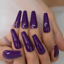Red Hot Fake Nails Extra Long Coffin Artificial Nails Press On Solid Color Gel Shine Acrylic Ballerina Nail Tips Salon Tool
