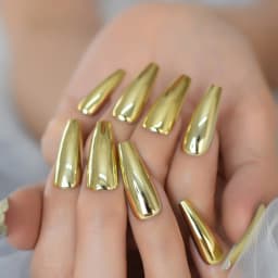 Red Hot Fake Nails Extra Long Coffin Artificial Nails Press On Solid Color Gel Shine Acrylic Ballerina Nail Tips Salon Tool