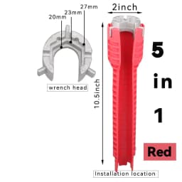 8 In 1 Flume Wrench Anti-slip Kitchen Sink Key Repair Wrench Bathroom Faucet Assembly Plumbing Installation Wrench Set