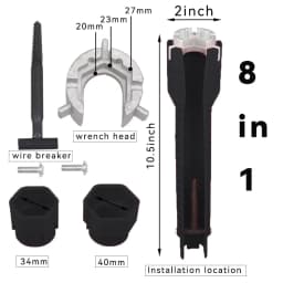 8 In 1 Flume Wrench Anti-slip Kitchen Sink Key Repair Wrench Bathroom Faucet Assembly Plumbing Installation Wrench Set