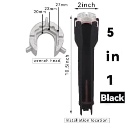 8 In 1 Flume Wrench Anti-slip Kitchen Sink Key Repair Wrench Bathroom Faucet Assembly Plumbing Installation Wrench Set