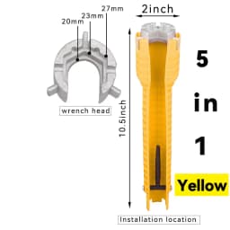 8 In 1 Flume Wrench Anti-slip Kitchen Sink Key Repair Wrench Bathroom Faucet Assembly Plumbing Installation Wrench Set