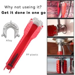 8 In 1 Flume Wrench Anti-slip Kitchen Sink Key Repair Wrench Bathroom Faucet Assembly Plumbing Installation Wrench Set