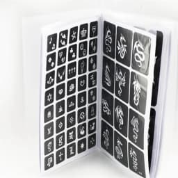 1 Book 635 Semi-Permanent Pattern Template Album Hollow English Color Drawing Book Tattoo Printing Sticker