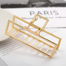 2021 New Women Elegant Gold Hollow Geometric Metal Hair Claw Vintage Hair Clips Headband Hairpin Hair Crab Hair Accessories