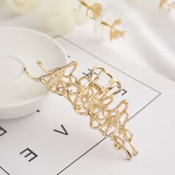 2021 New Women Elegant Gold Hollow Geometric Metal Hair Claw Vintage Hair Clips Headband Hairpin Hair Crab Hair Accessories