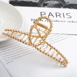 2021 New Women Elegant Gold Hollow Geometric Metal Hair Claw Vintage Hair Clips Headband Hairpin Hair Crab Hair Accessories