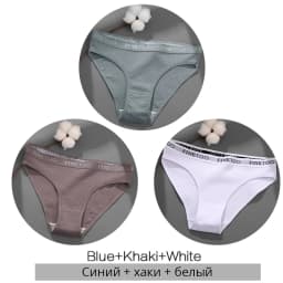 FINETOO 3Pcs/Set Women's Cotton Panties Fashion Letter Underpants Female Low-rise Briefs Underwear Sexy Ladies Lingerie M-2XL