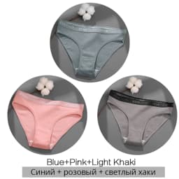 FINETOO 3Pcs/Set Women's Cotton Panties Fashion Letter Underpants Female Low-rise Briefs Underwear Sexy Ladies Lingerie M-2XL