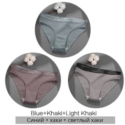 FINETOO 3Pcs/Set Women's Cotton Panties Fashion Letter Underpants Female Low-rise Briefs Underwear Sexy Ladies Lingerie M-2XL