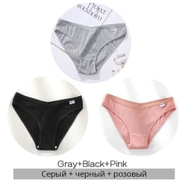 FINETOO 3Pcs/Set Women's Cotton Panties Fashion Letter Underpants Female Low-rise Briefs Underwear Sexy Ladies Lingerie M-2XL
