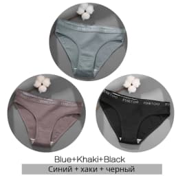 FINETOO 3Pcs/Set Women's Cotton Panties Fashion Letter Underpants Female Low-rise Briefs Underwear Sexy Ladies Lingerie M-2XL