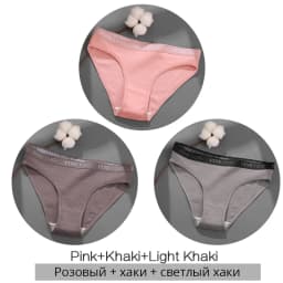 FINETOO 3Pcs/Set Women's Cotton Panties Fashion Letter Underpants Female Low-rise Briefs Underwear Sexy Ladies Lingerie M-2XL