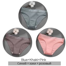 FINETOO 3Pcs/Set Women's Cotton Panties Fashion Letter Underpants Female Low-rise Briefs Underwear Sexy Ladies Lingerie M-2XL