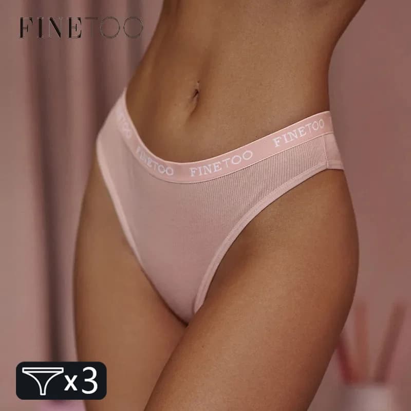 FINETOO 3Pcs/Set Women's Cotton Panties Fashion Letter Underpants Female Low-rise Briefs Underwear Sexy Ladies Lingerie M-2XL