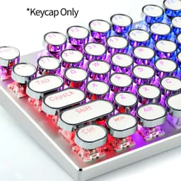 Round Mechanical Keycaps Replacement 104 Keys Ergonomic Retro Keyboard Caps for RGB Backlit Cherry MX Gaming Keypad