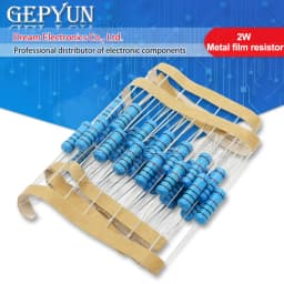 60pcs 2W Metal Film Resistor 2W 1% 0R - 1M 0 2.2 10 100 120 150 220 270 330 390 910 1K 2.2K 4.7K 9.1K 10K 15K 100K 470K 1M ohm