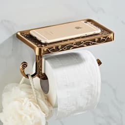 Antique Brass Toilet Paper Holder Bathroom Mobile Holder Toilet Tssue Paper Roll Holder Bathroom Storage Rack Accessory YT-1492