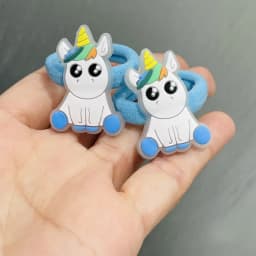 2Pcs/set Luminous Unicorn Hair Accessories Children Rubber Bands Scrunchies Elastic Hair Bands Girls Hair ring Decorations Ties