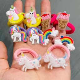 2Pcs/set Luminous Unicorn Hair Accessories Children Rubber Bands Scrunchies Elastic Hair Bands Girls Hair ring Decorations Ties