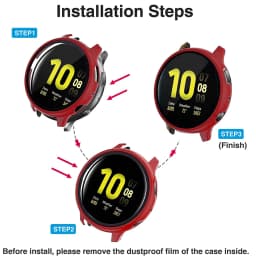 Case for Samsung Galaxy Watch Active 2 44mm 40mm Full Coverage Bumper Case with Tempered Glass Protective Cover Screen Protector