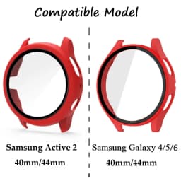 Case for Samsung Galaxy Watch Active 2 44mm 40mm Full Coverage Bumper Case with Tempered Glass Protective Cover Screen Protector