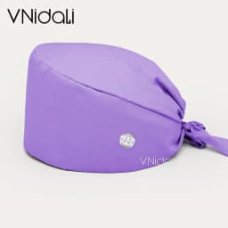 Solid color scrub cap with button pet grooming working Caps surgical cap Lab work hat womens Scrub hats nurse accessories