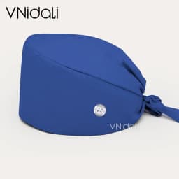 Solid color scrub cap with button pet grooming working Caps surgical cap Lab work hat womens Scrub hats nurse accessories