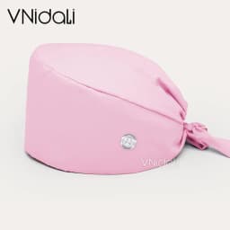 Solid color scrub cap with button pet grooming working Caps surgical cap Lab work hat womens Scrub hats nurse accessories