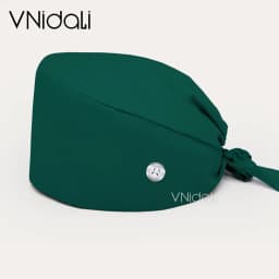 Solid color scrub cap with button pet grooming working Caps surgical cap Lab work hat womens Scrub hats nurse accessories