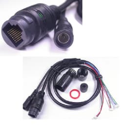 LAN cable for CCTV IP camera board module (RJ45 / DC) standard type without 4/5/7/8 wires , 1x status LED