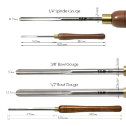 TASP HSS Woodturning Tools 1/2" 3/8" Bowl Gouge 1/4" Spindle Gouge Woodworking Roughing Turning Chisels for Wood Lathe Tools