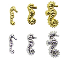 100Pcs Sea Seires Nail Art Rhinestones Shell Starfish Seahorse Multishapes Gold Silver Metal Rivet Charms For Acrylic Nails