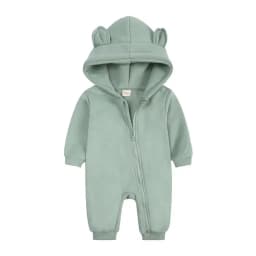 Spring Autumn Baby Girl Romper Fashion Solid Color Newborn Baby Clothes Cotton Long Sleeve Hooded Infant Romper 3-18 Months