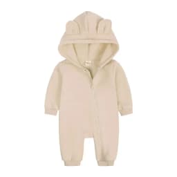 Spring Autumn Baby Girl Romper Fashion Solid Color Newborn Baby Clothes Cotton Long Sleeve Hooded Infant Romper 3-18 Months