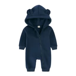 Spring Autumn Baby Girl Romper Fashion Solid Color Newborn Baby Clothes Cotton Long Sleeve Hooded Infant Romper 3-18 Months